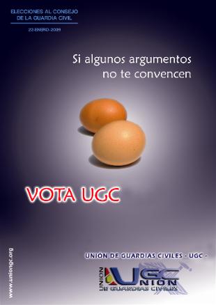 Cartel da UGC para as vindeiras elecci&oacute;ns ao Consello da Garda Civil