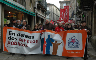 Unha ampla representaci&oacute;n do BNG acudiu &aacute; protesta / Fotos: IGC