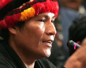 O l&iacute;der ind&iacute;xena Alberto Pizango