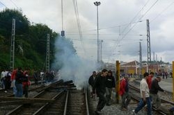 A estaci&oacute;n de tren de Vigo estivo bloqueada boa parte da ma&ntilde;&aacute;