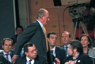 O rei abandona a sala durante a intervenci&oacute;n do presidente de Nicaragua, Daniel Ortega