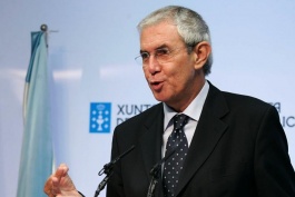 O presidente Touri&ntilde;o, na conferencia de prensa posterior ao Consello de Goberno, este xoves