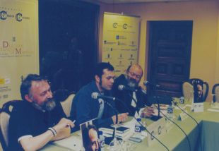 Anxo Rei Ballesteros, primeiro pola esquerda, nos 'Di&aacute;logos de Mari&ntilde;&aacute;n'