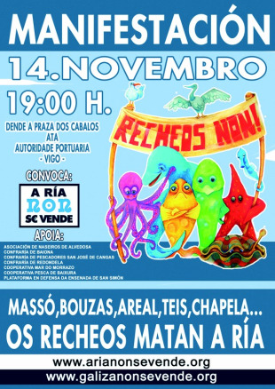 Este s&aacute;bado, Vigo acoller&aacute; unha manifestaci&oacute;n contraria aos recheos na r&iacute;a