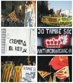 Diversas imaxes da campa&ntilde;a antimonarquica en Catalu&ntilde;a