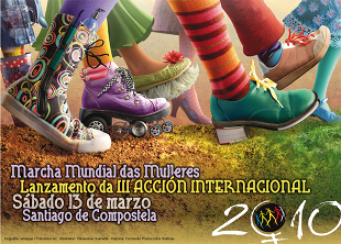 Cartel da acci&oacute;n da Marcha Mundial das Mulleres