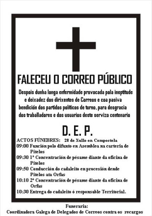 Convocatoria da &uacute;ltima manifestaci&oacute;n convocada polos sindicatos