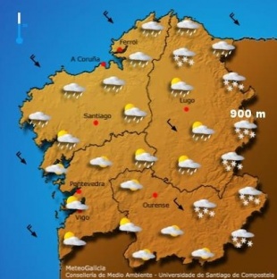 Predicci&oacute;n para este domingo &aacute; tarde / MeteoGalicia