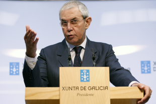 Emilio P&eacute;rez Touri&ntilde;o durante a comparencia posterior ao derradeiro Consello da Xunta que preside