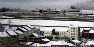 Os prados pr&oacute;ximos &aacute; residencia presidencial de Monte P&iacute;o apareceron coa seguinte mensaxe: "Na Gz"/ Foto:R.N