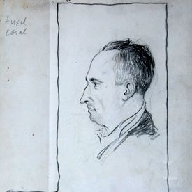 Un retrato de &Aacute;nxel Casal, recollido na exposici&oacute;n que se celebrou en Compostela en 2005, o ano de &Aacute;nxel Casal na cidade