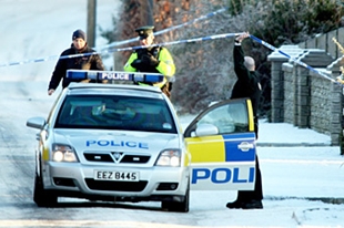 A Polic&iacute;a no lugar da explosi&oacute;n, este venres