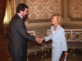 A ministra espa&ntilde;ola de Administraci&oacute;ns Publicas, Elena Salgado, recibe este luns en Madrid ao vicepresidente da Xunta, Anxo Quintana