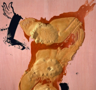 Antoni T&agrave;pies, "Cos sobre fusta", 2005 (detalle)