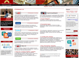P&aacute;xina web do Parlament 2.0