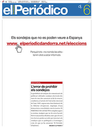 Portada do xornal catal&aacute;n este xoves