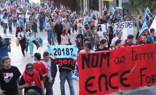 Manifestaci&oacute;n contra a celulosa de Ence o pasado mes de abril