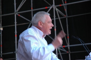 O portavoz nacional do BNg, Guillerme V&aacute;zquez, durante a s&uacute;a intervenci&oacute;n /Foto: IGC