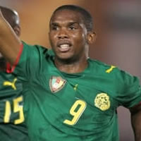 Samuel Eto'o, coa camisola da s&uacute;a selecci&oacute;n