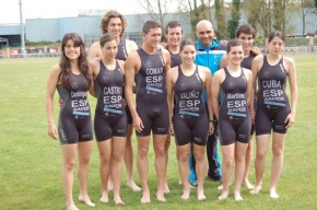 A selecci&oacute;n galega de triatl&oacute;n (falta G&oacute;mez Noya)