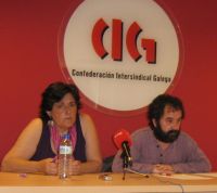 Os sindicalistas Elvira Pati&ntilde;o e Anxo Noceda