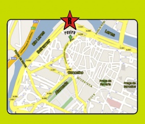 Situaci&oacute;n do local da Revira, en Pontevedra