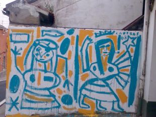 O mural pintado por Jorge Cabezas