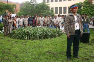 O l&iacute;der ind&iacute;xena Alberto Pizango, tivo que se refuxiar, acusado polo goberno de instigar a revolta