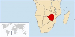 Situaci&oacute;n de Cimbabue no mapa africano