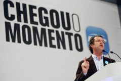 Feijoo no d&iacute;a en que foi proclamado candidato &aacute; presidencia da Xunta