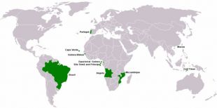 Mapa dos pa&iacute;ses onde a lingua portuguesa &eacute; oficial (clique para ampliar)