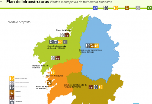 Plantas e complexos propostos para o Plan de Residuos at&eacute; 2017 (Pique na imaxe para ampliar)