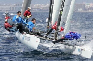 Paz e Echavarri navegando (Foto: Mar&iacute;a Mu&iacute;&ntilde;a)