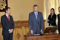 Afonso Rueda con N&uacute;&ntilde;ez Feijoo durante a s&uacute;a toma de posesi&oacute;n (clic para ampliar)